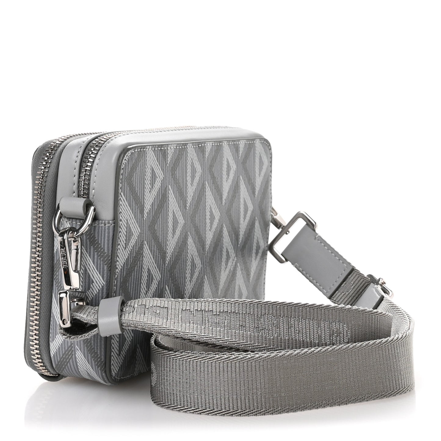 Coated Canvas CD Diamond Messenger Pouch Grey