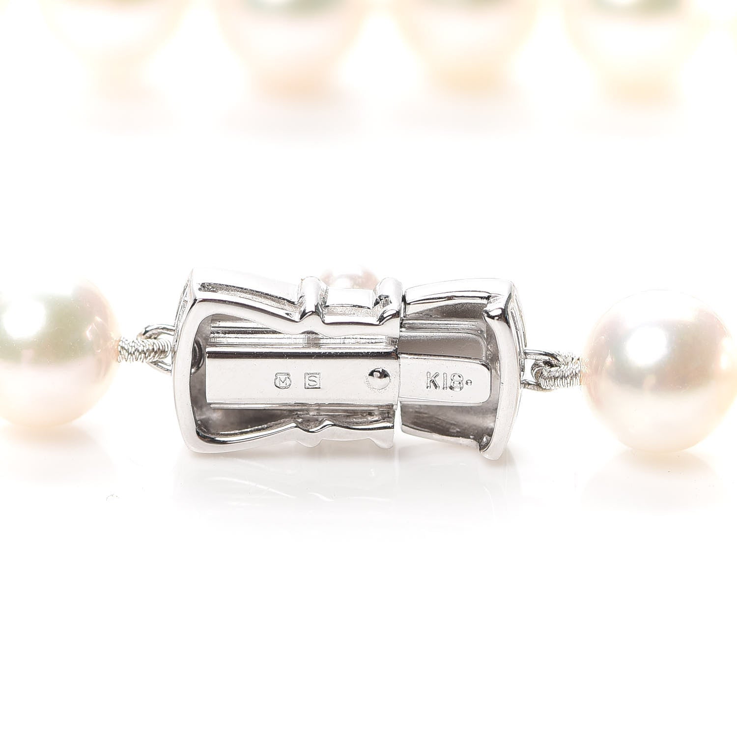 Mikimoto 18K White Gold Akoya Pearl 7-7.5mm Strand Necklace 16" 5 of 7