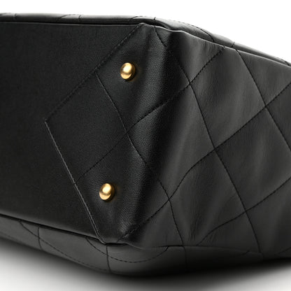 Chanel Calfskin Quilted Chain Shopping Tote Black 9 of 9