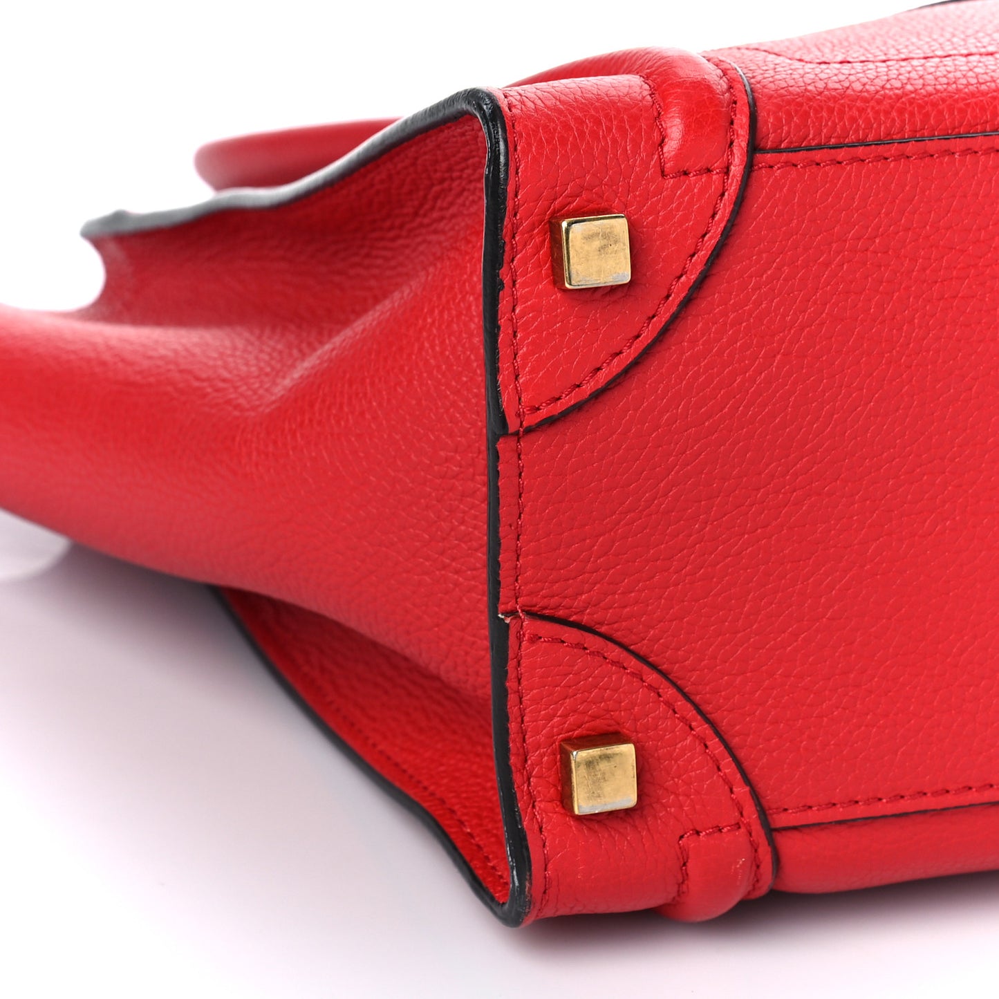 Drummed Calfskin Micro Luggage Coquelicot
