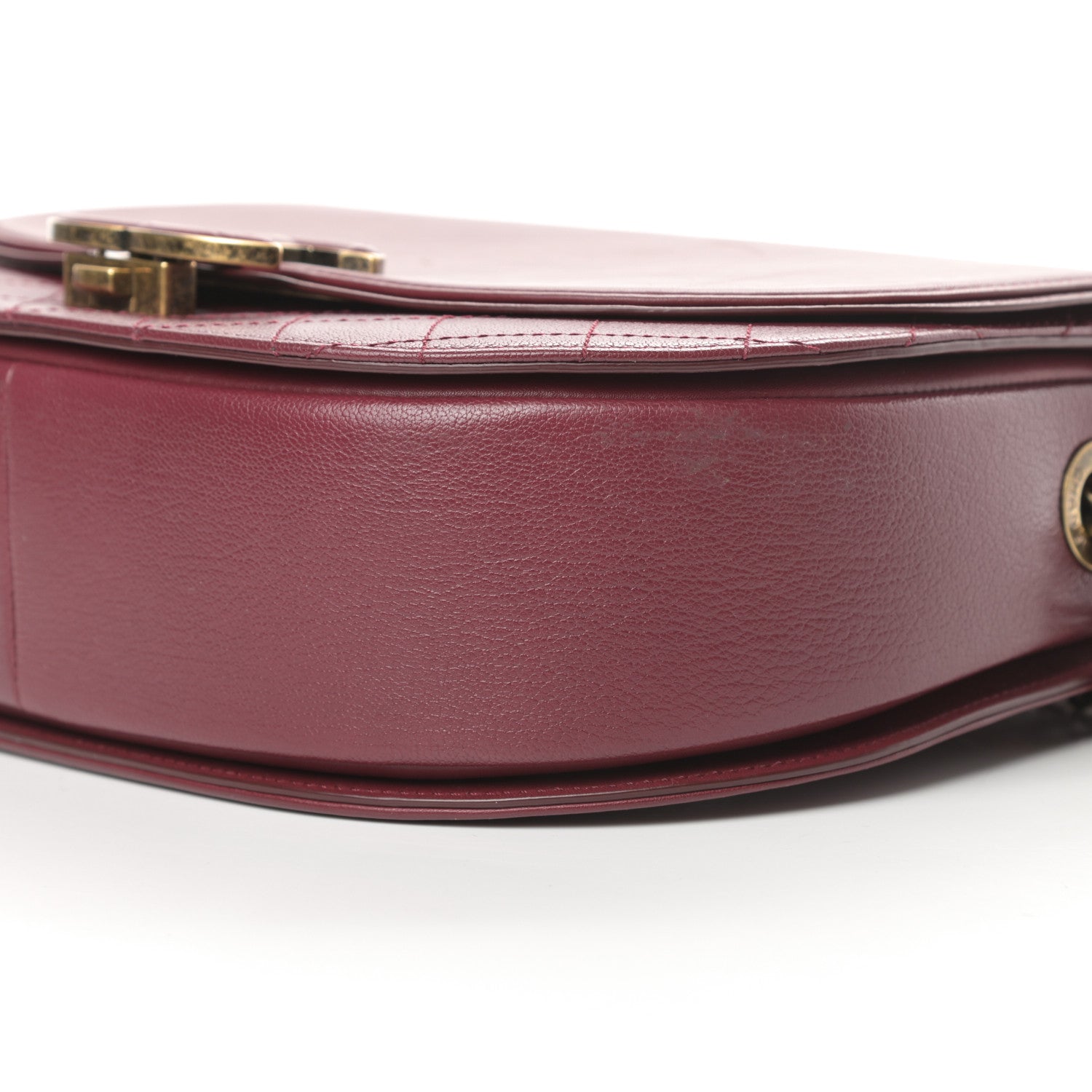 Chanel Shiny Calfskin Goatskin Quilted Medium Coco Curve Messenger Flap Burgundy 10 of 16