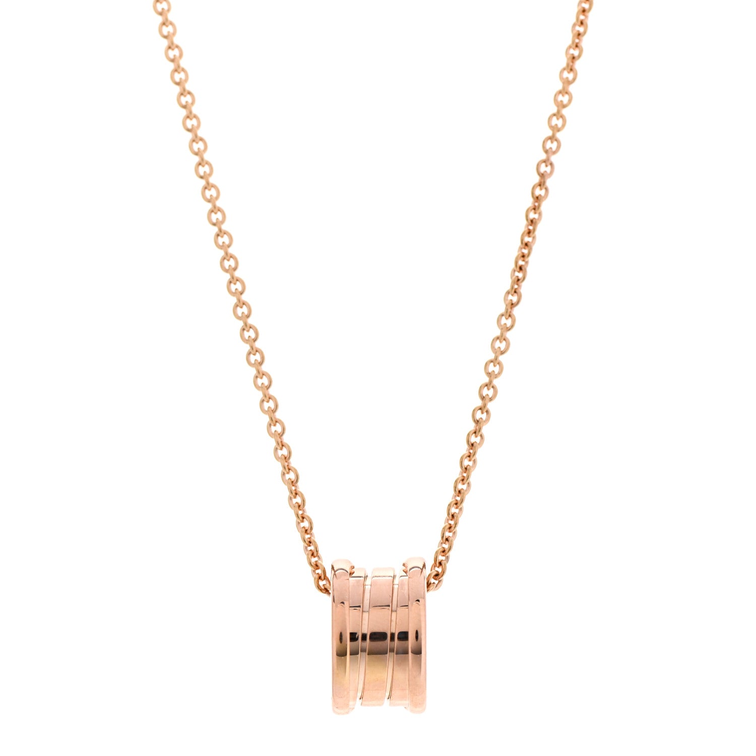 Bulgari 18K Rose Gold B.Zero1 Pendant Necklace 1 of 8