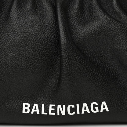 Balenciaga Grained Calfskin Logo Cloud Clutch XS Black 10 of 11