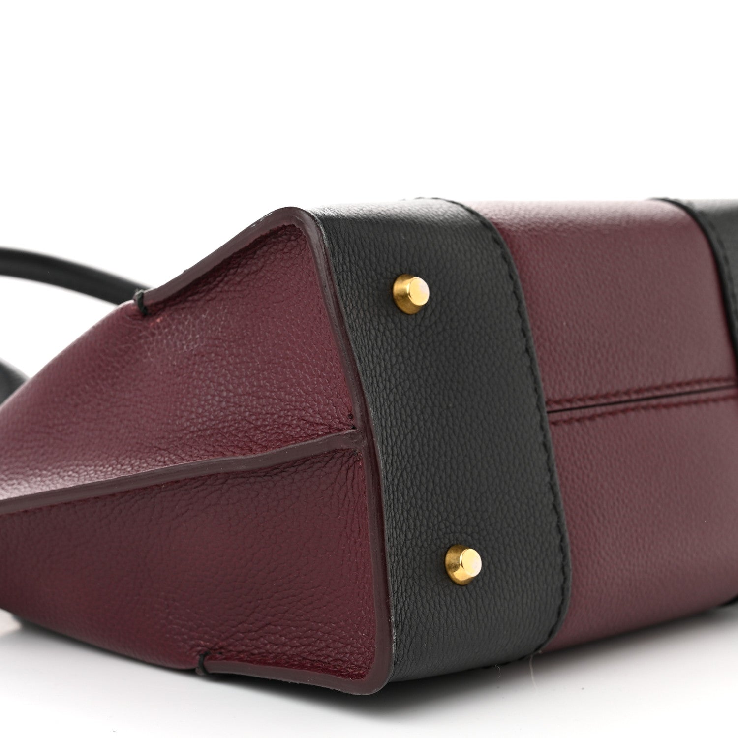 Alexander McQueen Grained Calfskin Small Bi-Color Legend Satchel Burgundy Black 8 of 10