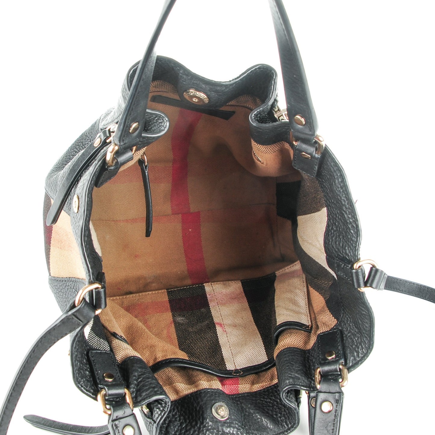 Calfskin Canvas Mega Check Small Maidstone Black