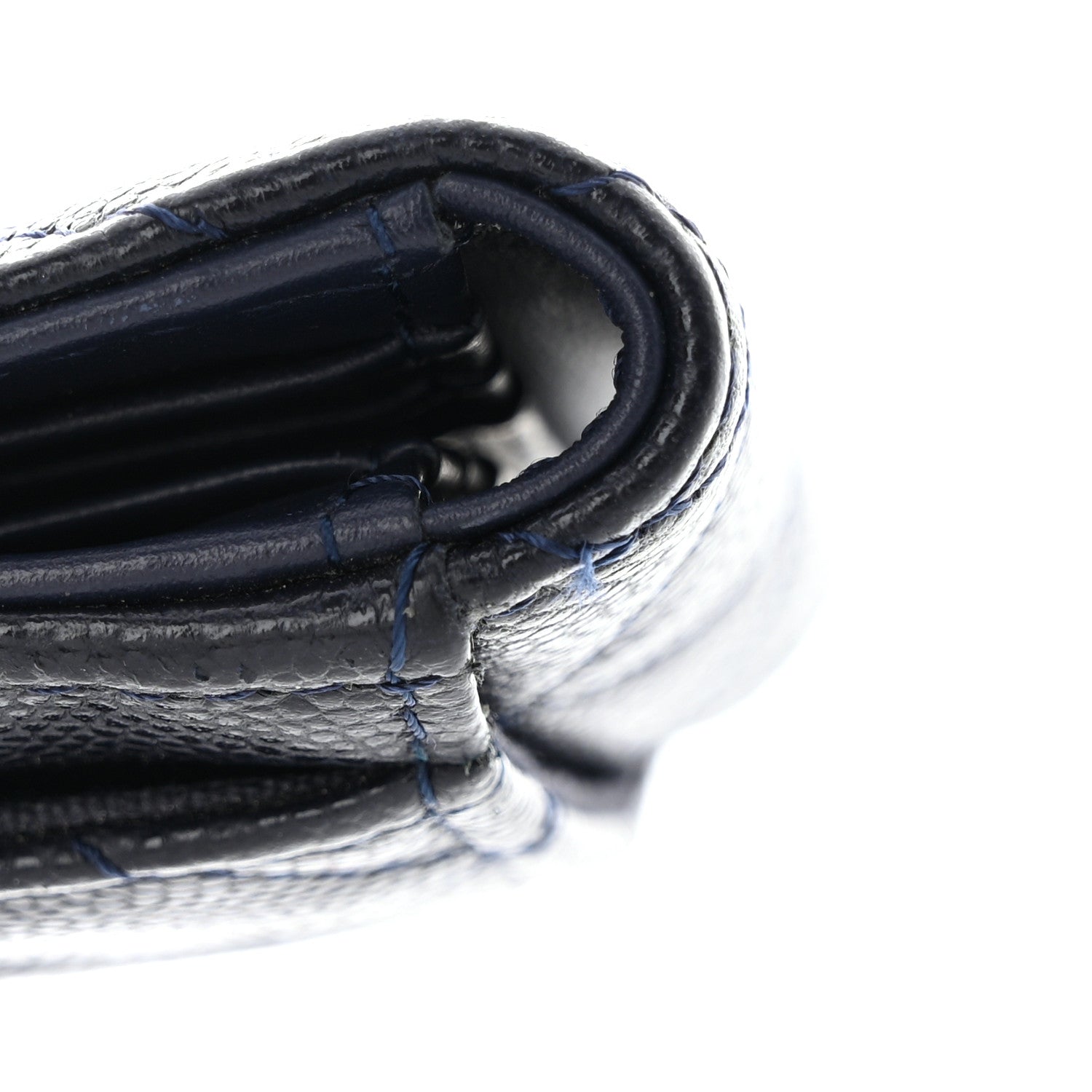 Chanel Caviar Quilted Bi-Fold Wallet Dark Blue 10 of 10