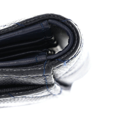 Chanel Caviar Quilted Bi-Fold Wallet Dark Blue 10 of 10