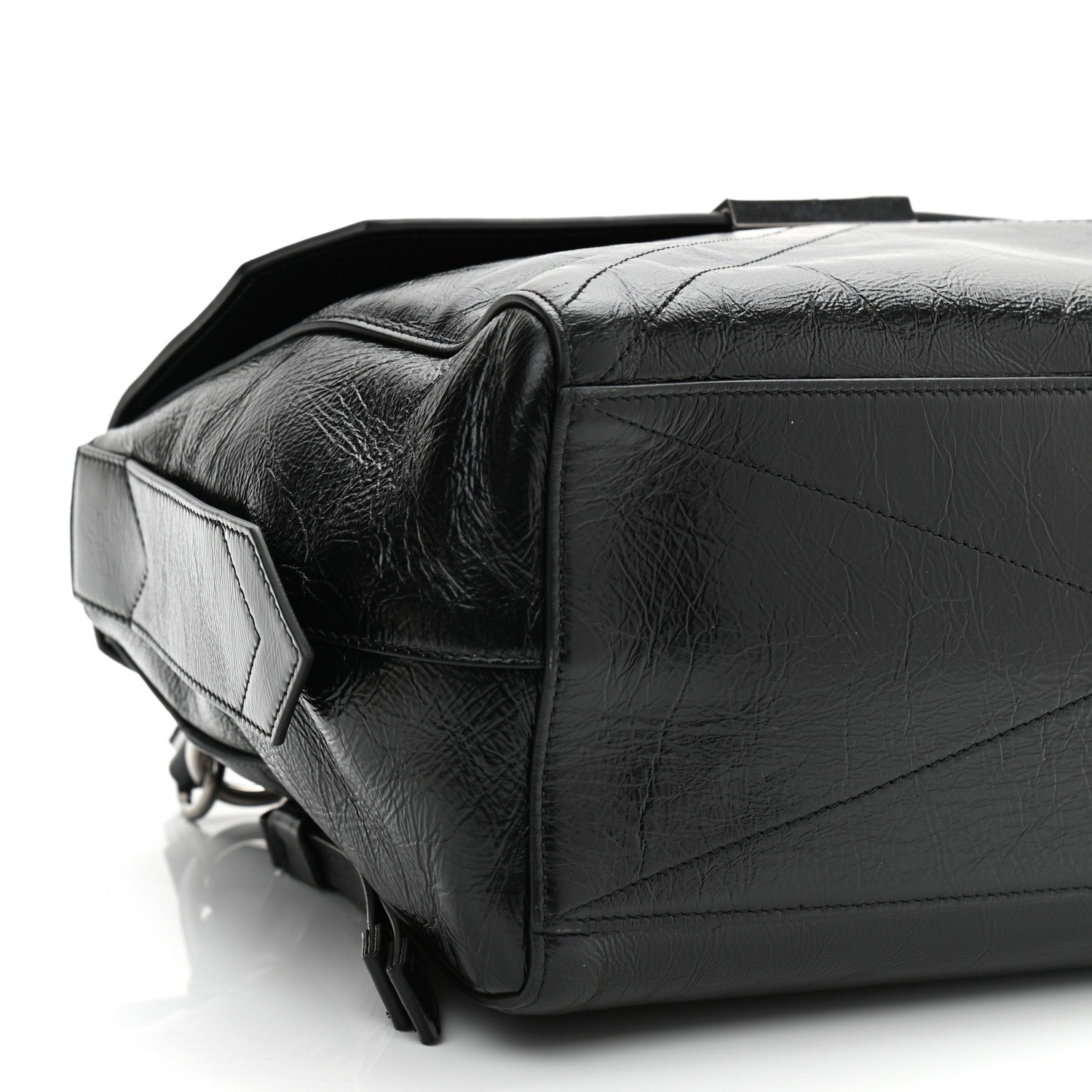 Givenchy Creased Patent Calfskin Medium ID Flap Black 8 of 10