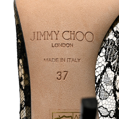 Jimmy Choo Patent Lace Alias Pumps 37 Black 7 of 10