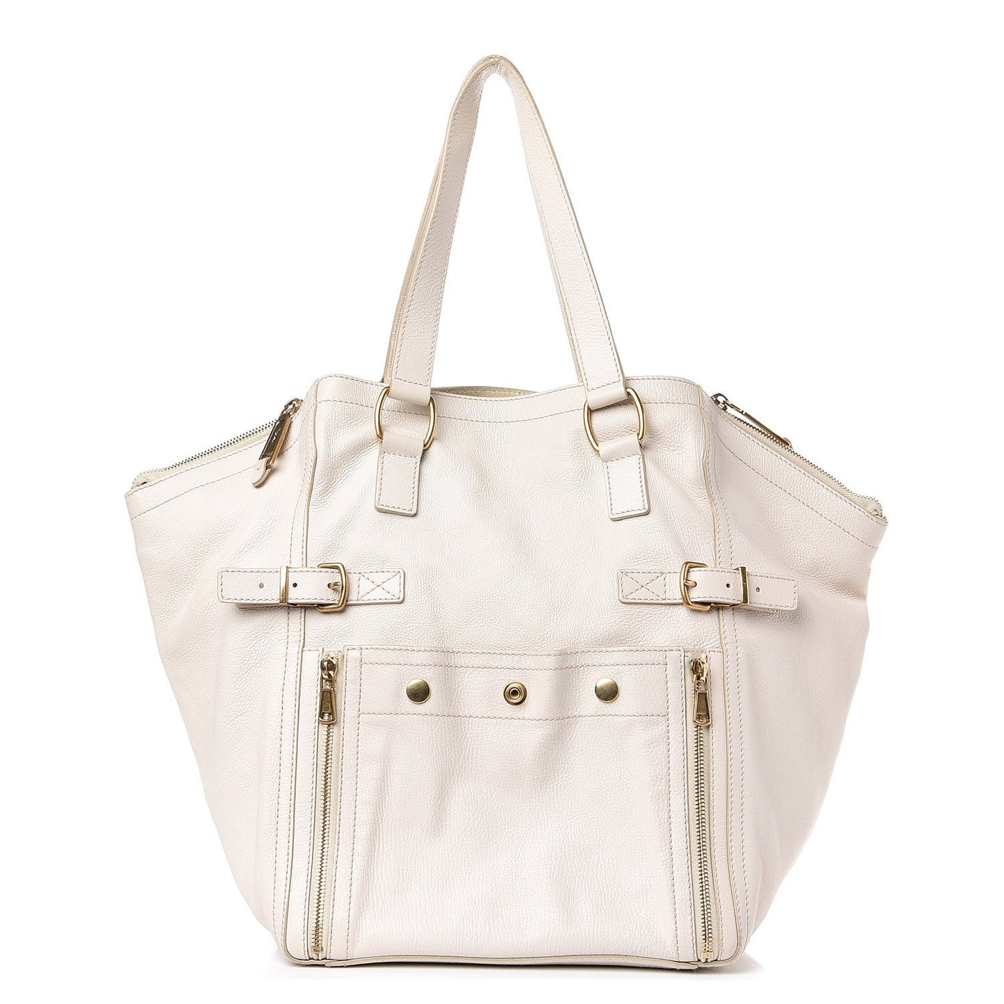 Calfskin Large Downtown Tote Ivory