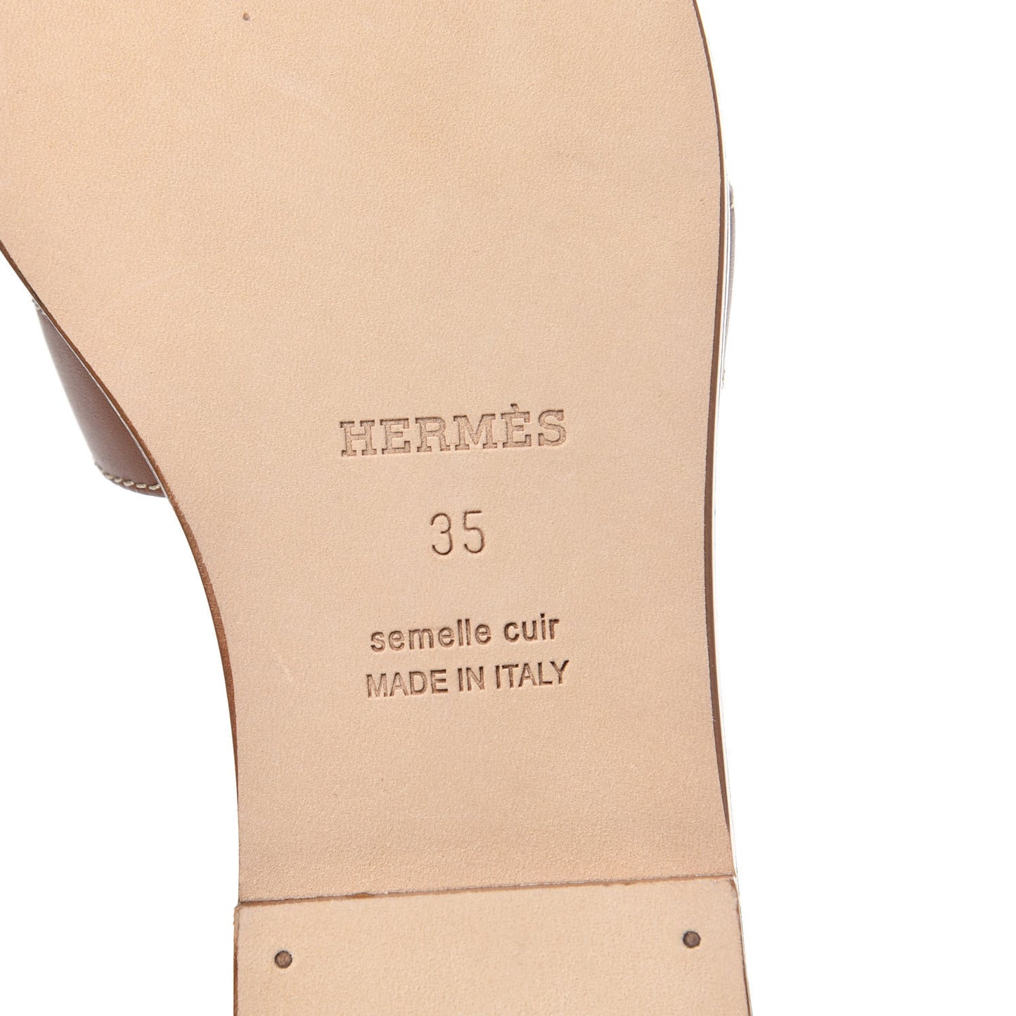 Box Calfskin Oran Sandals 35 Gold
