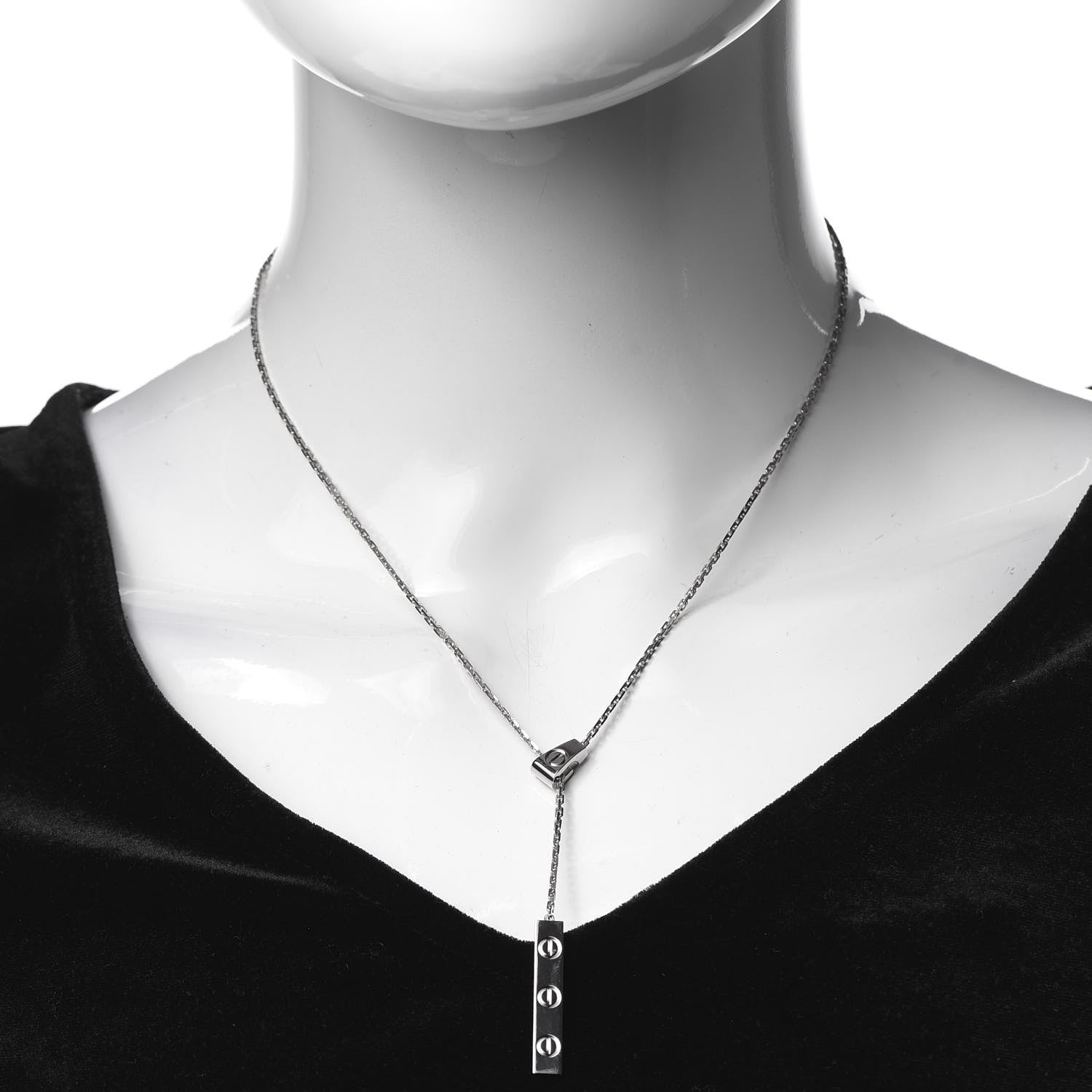 Cartier 18K White Gold LOVE Lariat Necklace 2 of 5