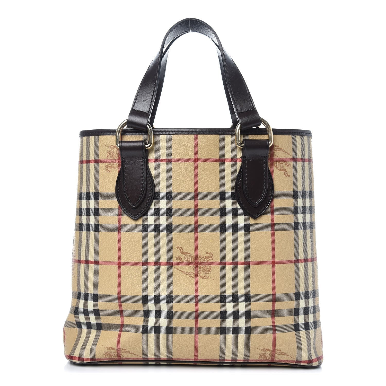 Burberry Haymarket Check Small Onslow Tote Chocolate 1 of 8