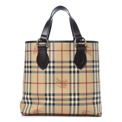 Burberry Haymarket Check Small Onslow Tote Chocolate 1 of 8