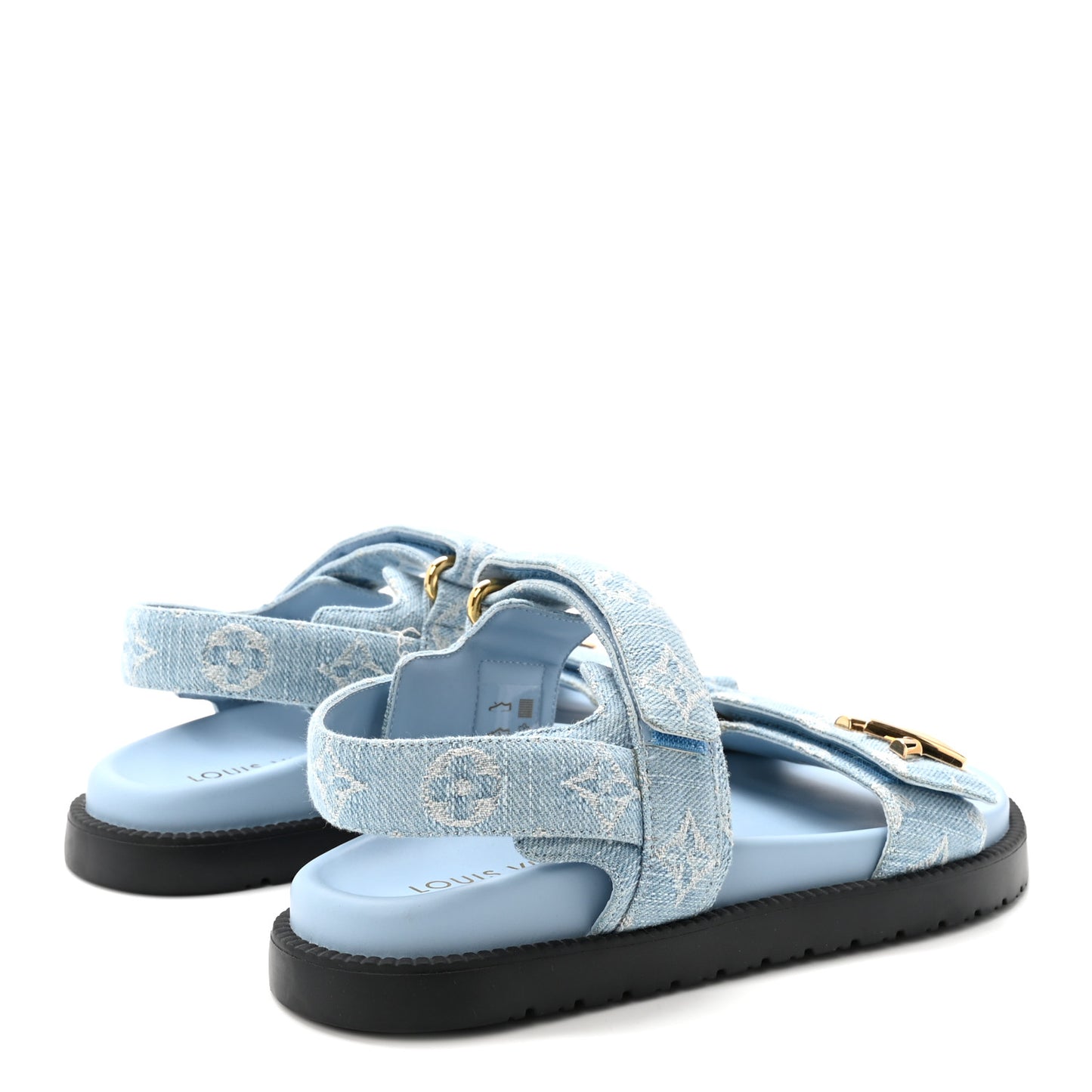 Denim Monogram LV Sunset Comfort Flat Sandals 37 Blue