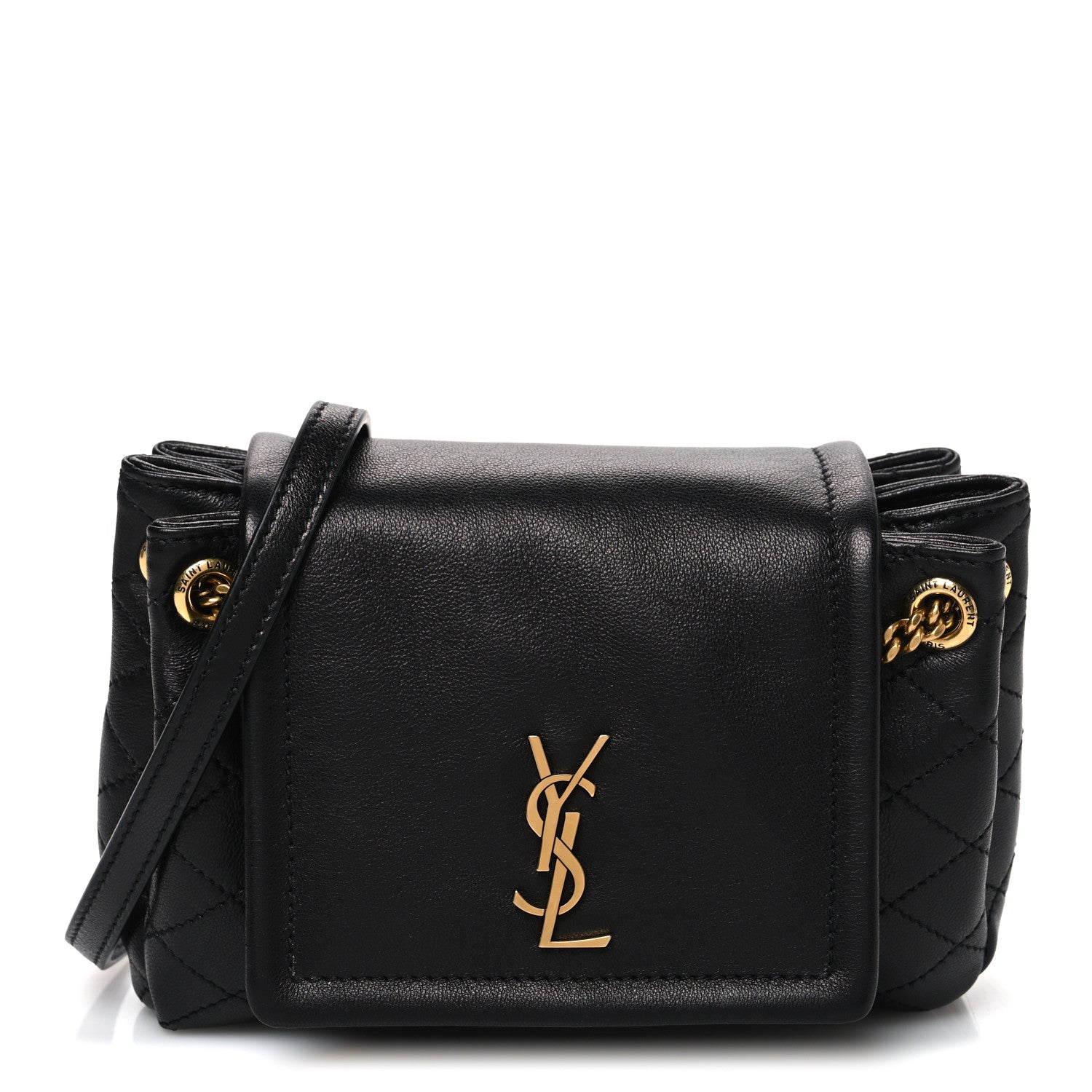Saint Laurent Lambskin Quilted Monogram Mini Nolita Black 1 of 9