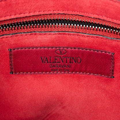 Valentino Garavani Craquele Nappa Large Rockstud Spike Shoulder Bag Black 7 of 11