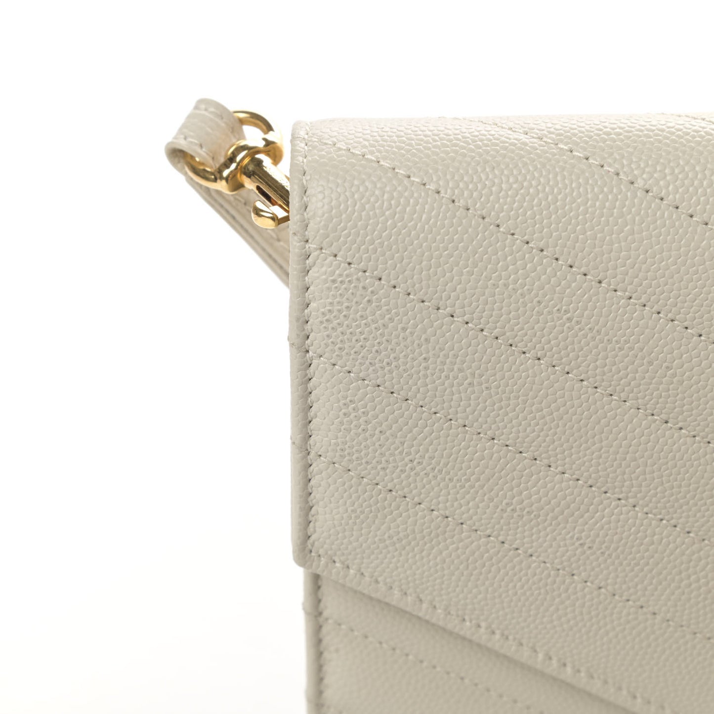 Grain De Poudre Matelasse Chevron Monogram Envelope Clutch Blanc Vintage