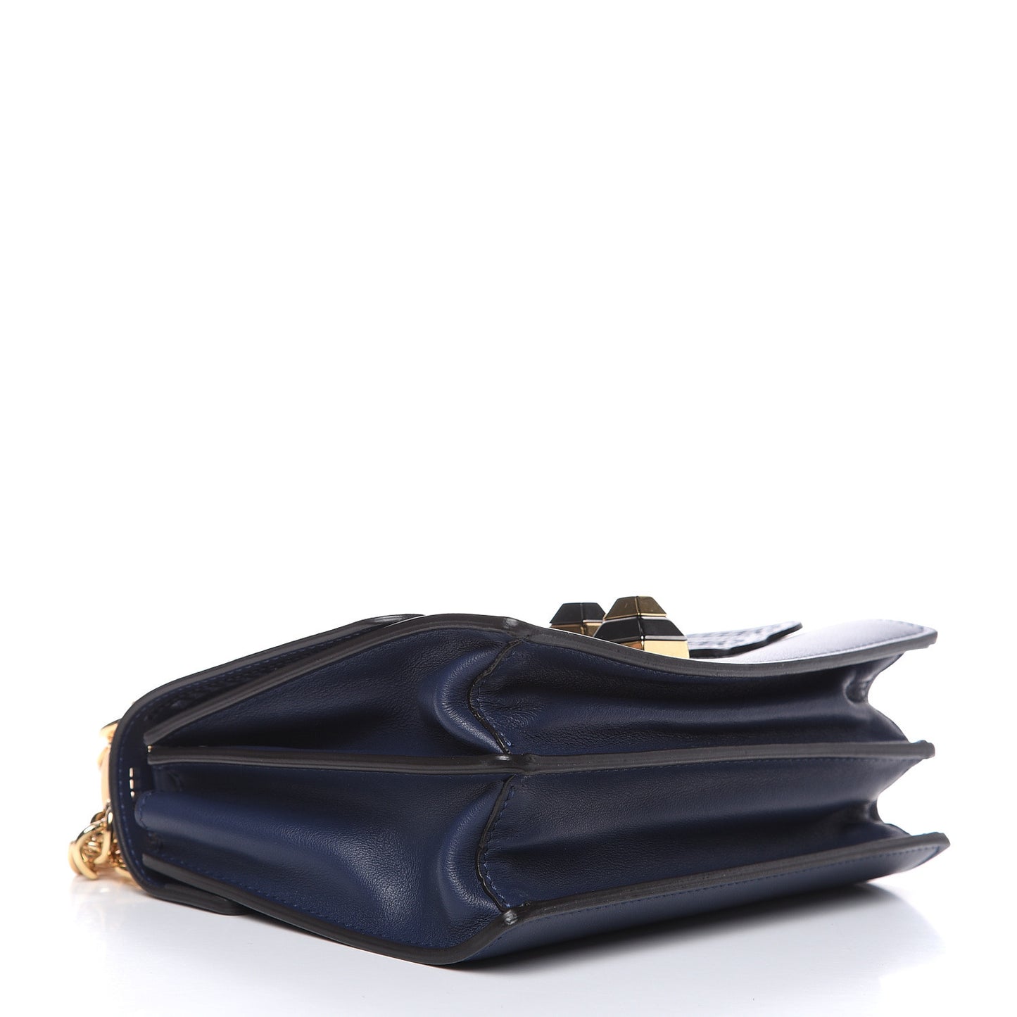 Vitello Grace Openwork Small Kan I Shoulder Bag Blueberry