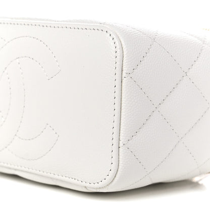 Chanel Caviar Quilted Small Vanity Case With Chain White 6 of 10