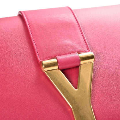 Saint Laurent Calfskin Classic Y Ligne Clutch Fuchsia 8 of 8