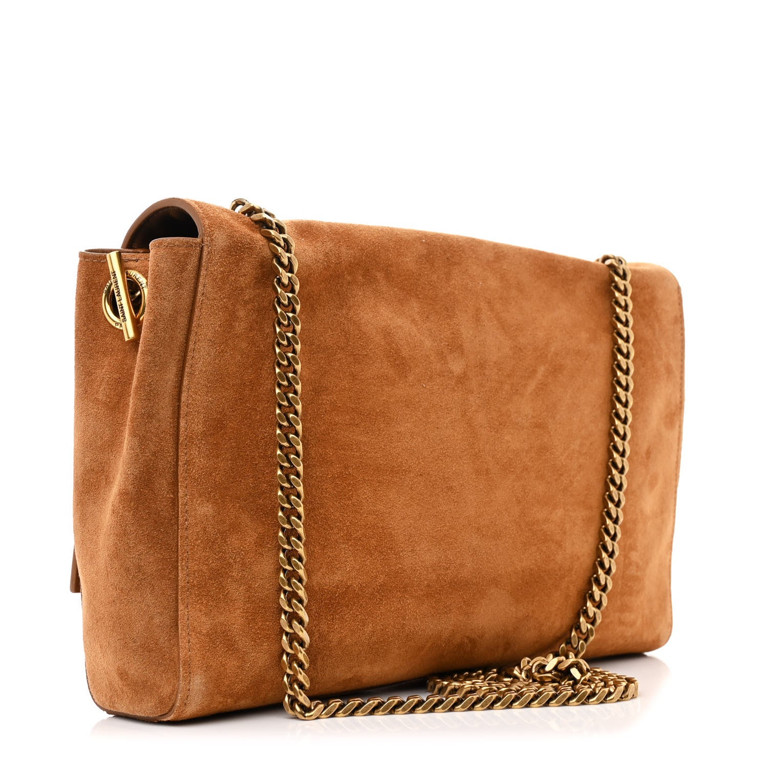 Saint Laurent Smooth Calfskin Suede Medium Reversible Monogram Kate Satchel Brick 3 of 11