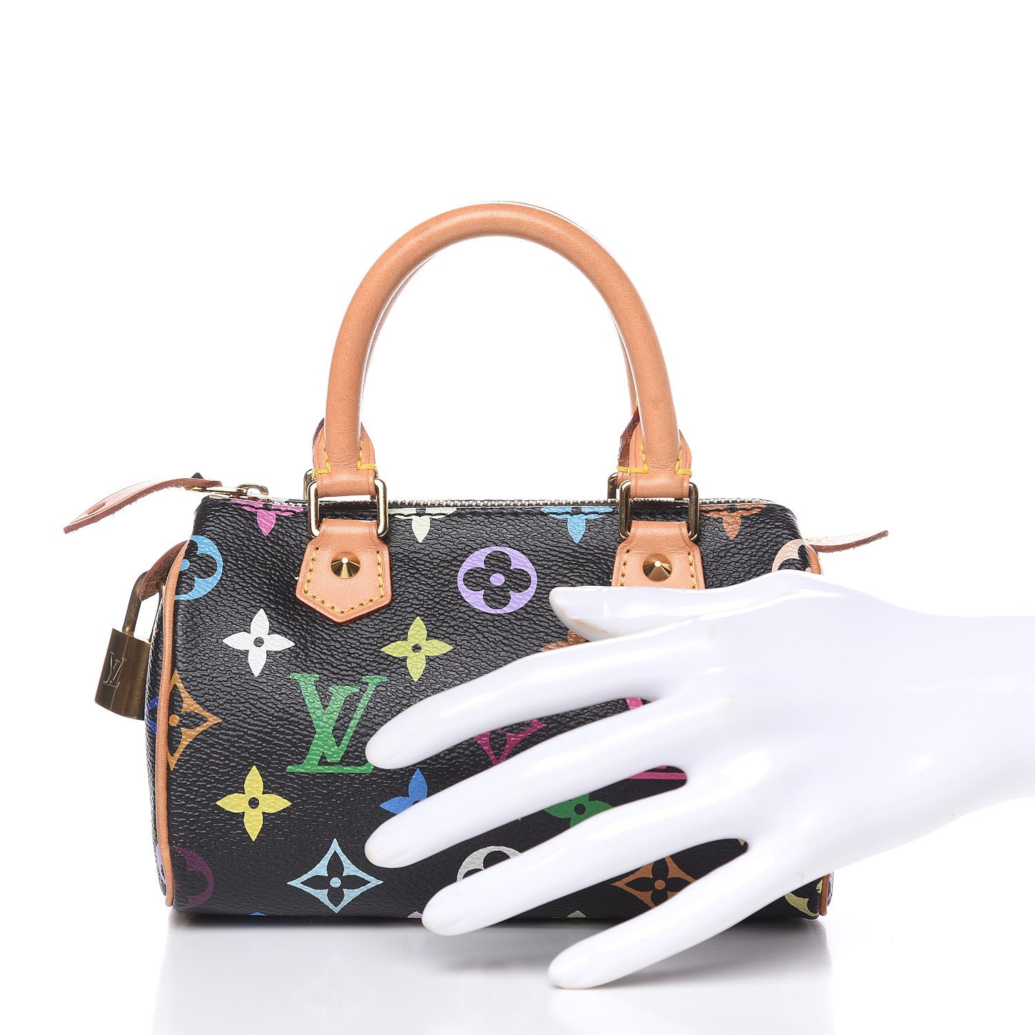 Louis Vuitton Monogram Multicolor Mini Sac HL Speedy Black 2 of 8