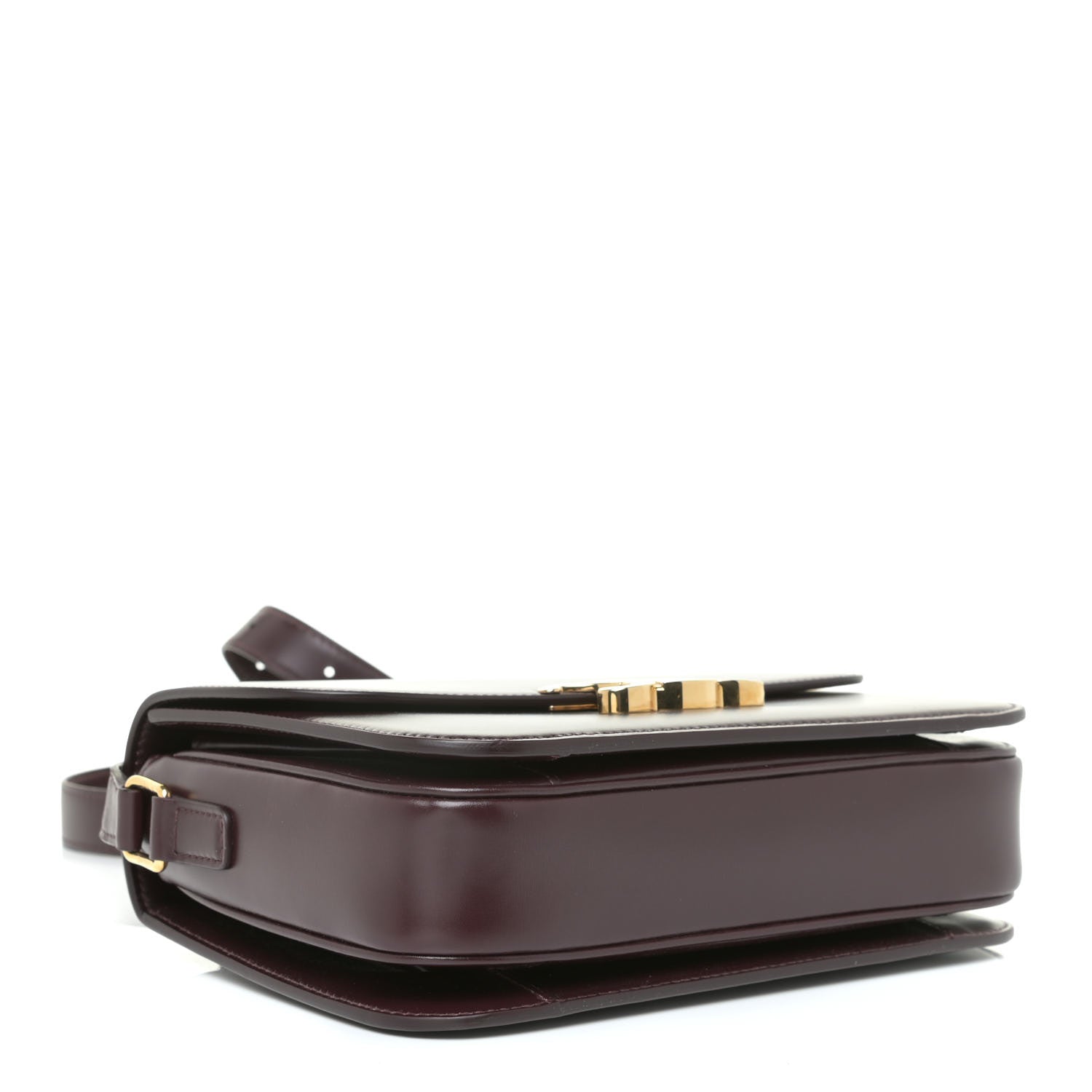 Celine Shiny Calfskin Medium Triomphe Burgundy 3 of 12