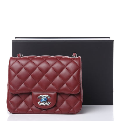 Chanel Lambskin Quilted Mini Square Flap Burgundy 11 of 11