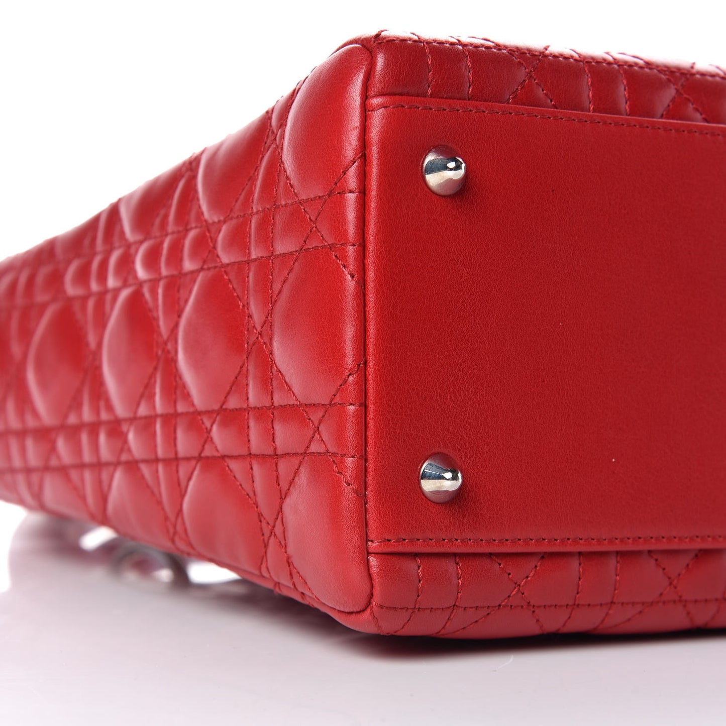 Lambskin Cannage Medium Lady Dior Red