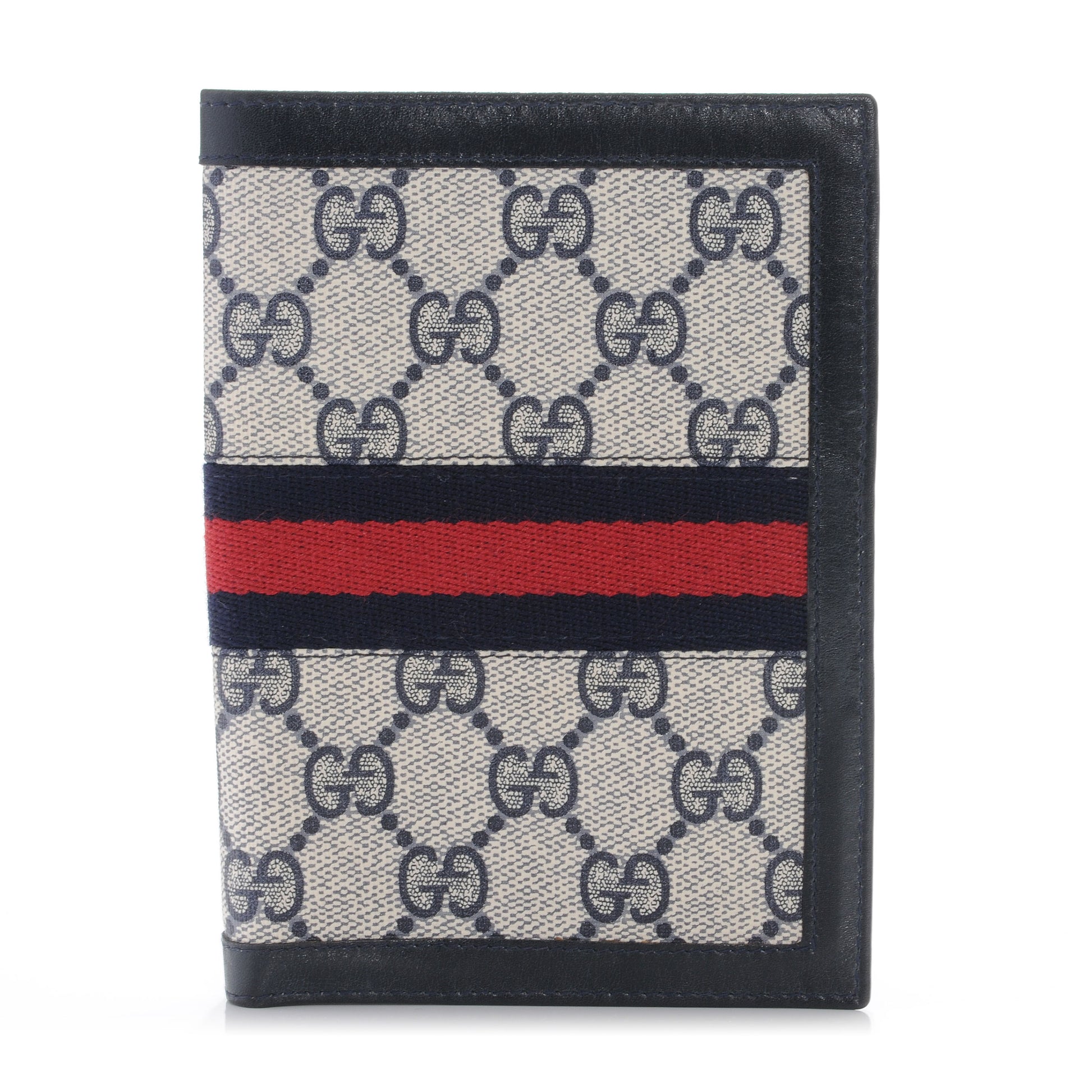 Gucci Monogram Web Passport Wallet Navy 1 of 6