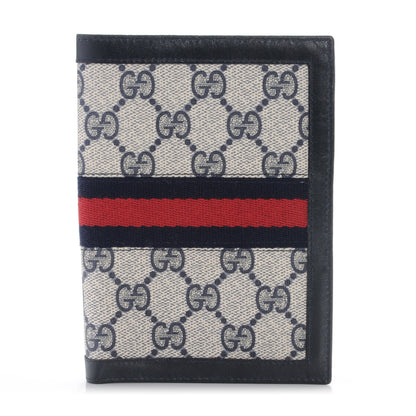 Gucci Monogram Web Passport Wallet Navy 1 of 6