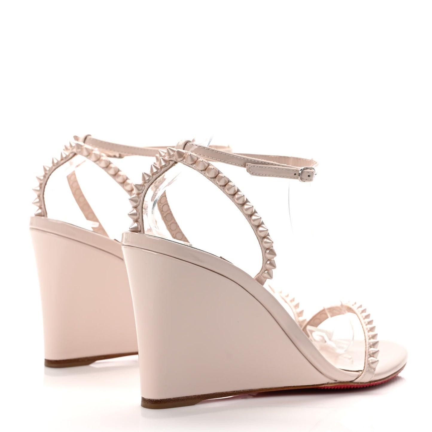 Calfskin So Me Spike 85 Wedge Sandals 38 Leche