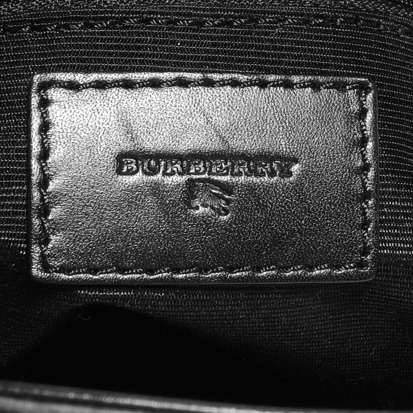 Leather Check Embossed Tote Black