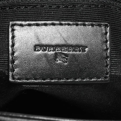 Burberry Leather Check Embossed Tote Black 7 of 9