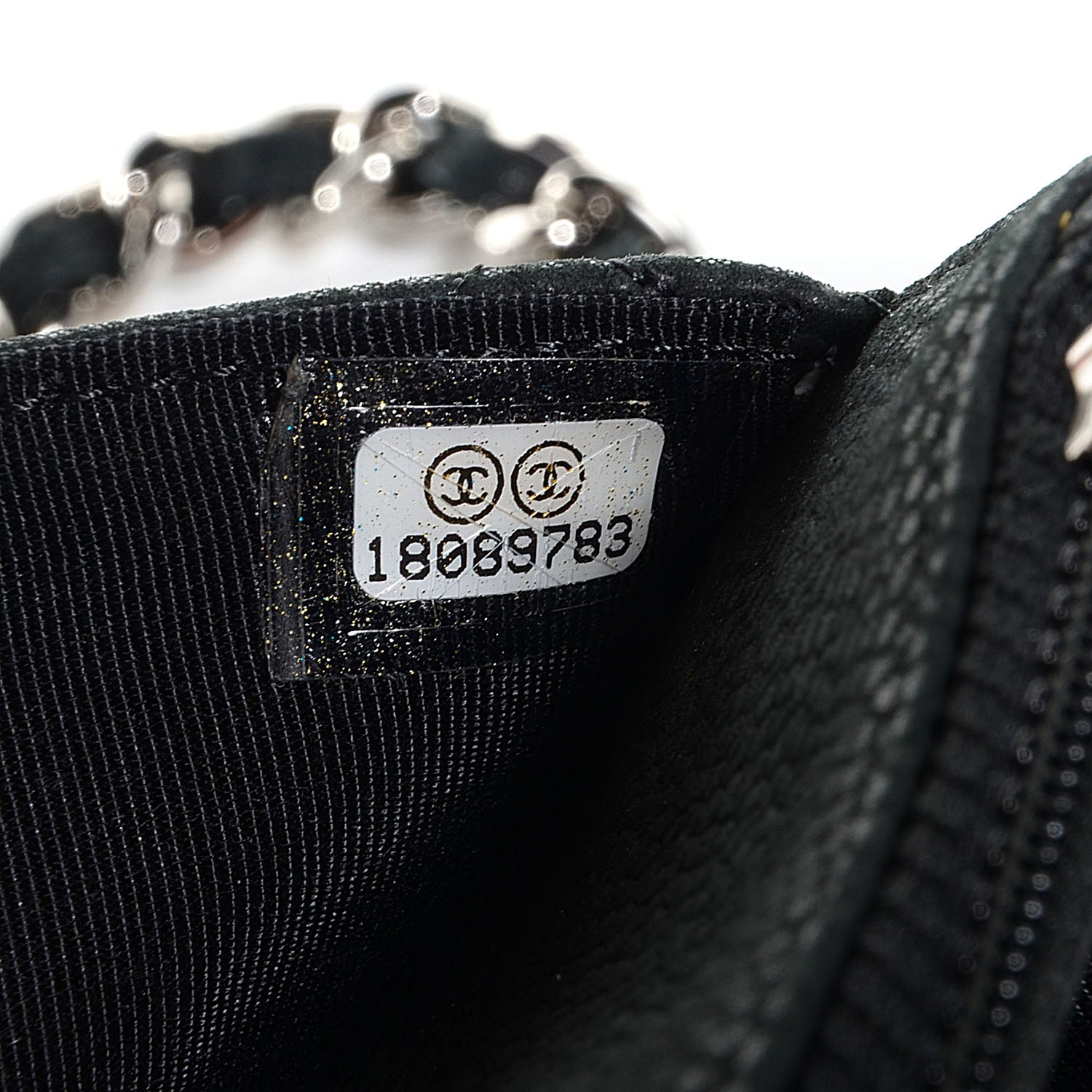 Chanel Iridescent Caviar Wallet on Chain WOC Black 8 of 9