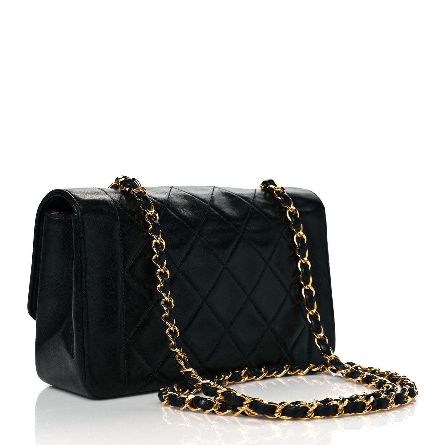Lambskin Quilted Small Single Flap Black