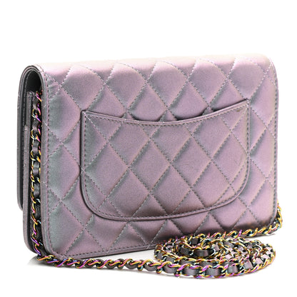 Chanel Iridescent Lambskin Quilted Reissue Wallet On Chain WOC Light Purple 3 of 12