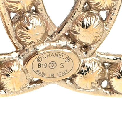 Chanel Crystal CC Earrings Gold 4 of 4