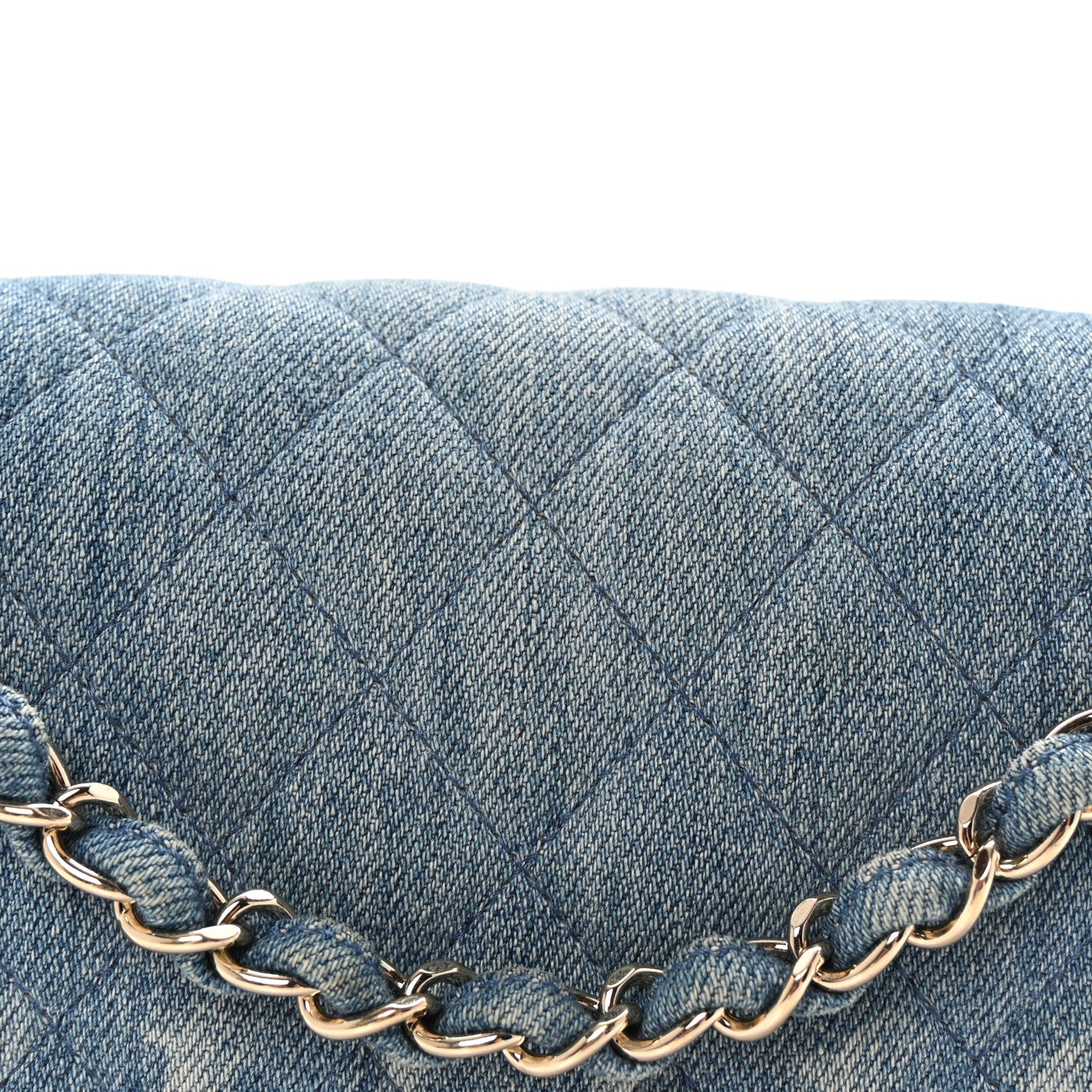 Chanel Denim Quilted Medium Double Flap Blue 8 of 10
