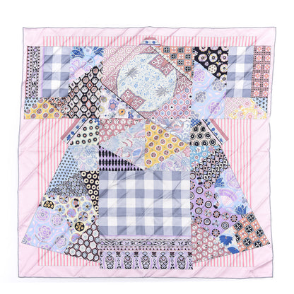 Hermes Silk L'Art du Sarasa Scarf 90 Rose Pale Gris Perle Mauve 1 of 6