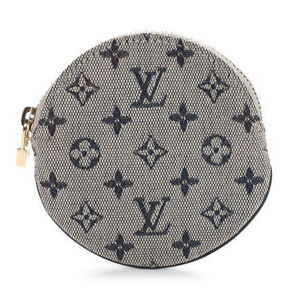 Louis Vuitton Mini Lin Croisette Round Coin Purse Blue 1 of 6
