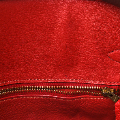 Hermes Togo Horseshoe Birkin 30 Chocolate Rouge Vif 14 of 20