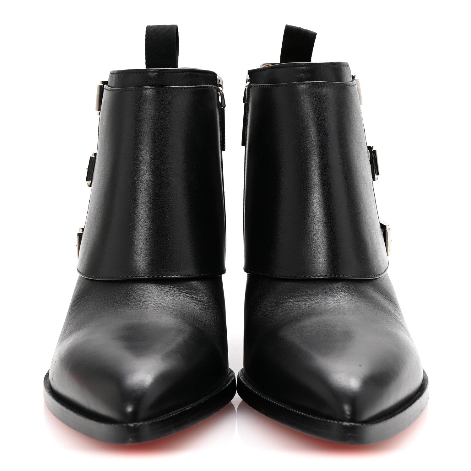 Christian Louboutin Calfskin Will Buckle Boots 39.5 Black 3 of 8