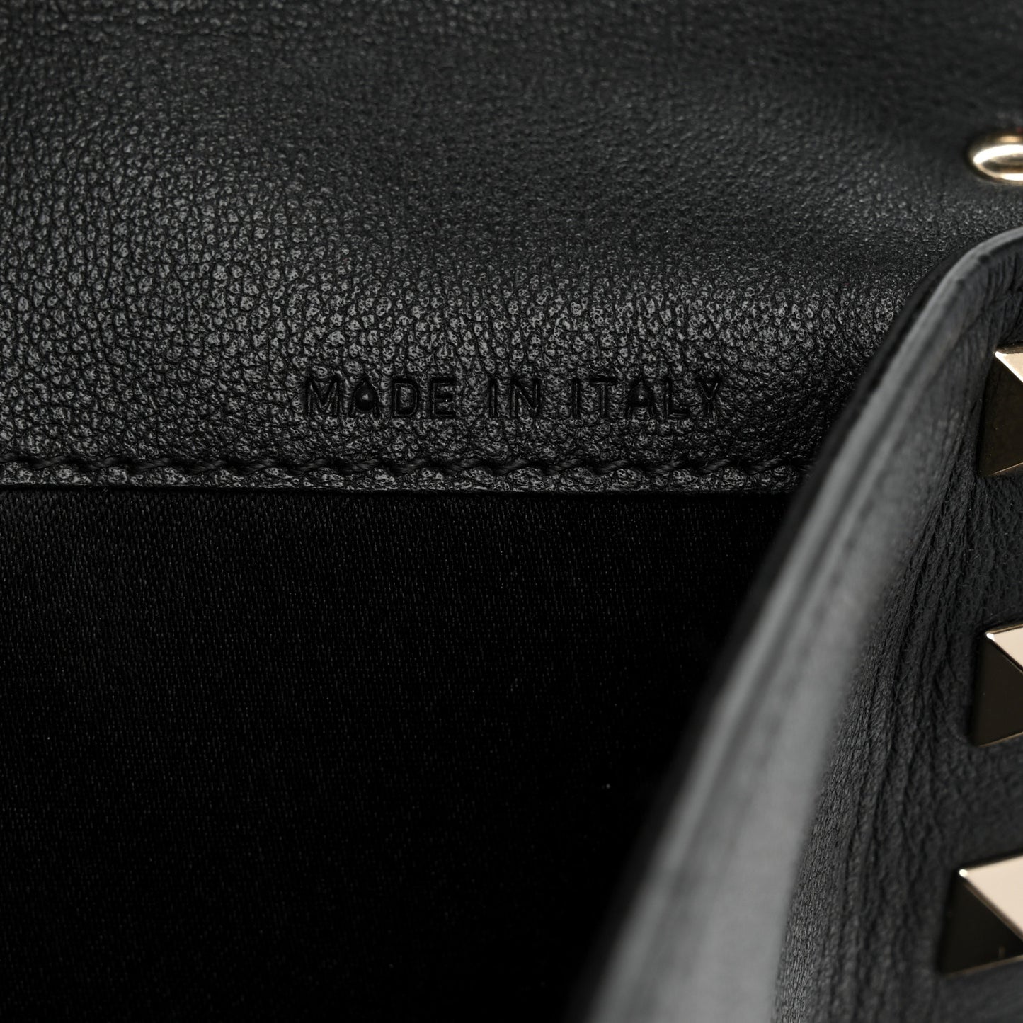 Vitello Large Rockstud Envelope Clutch Black