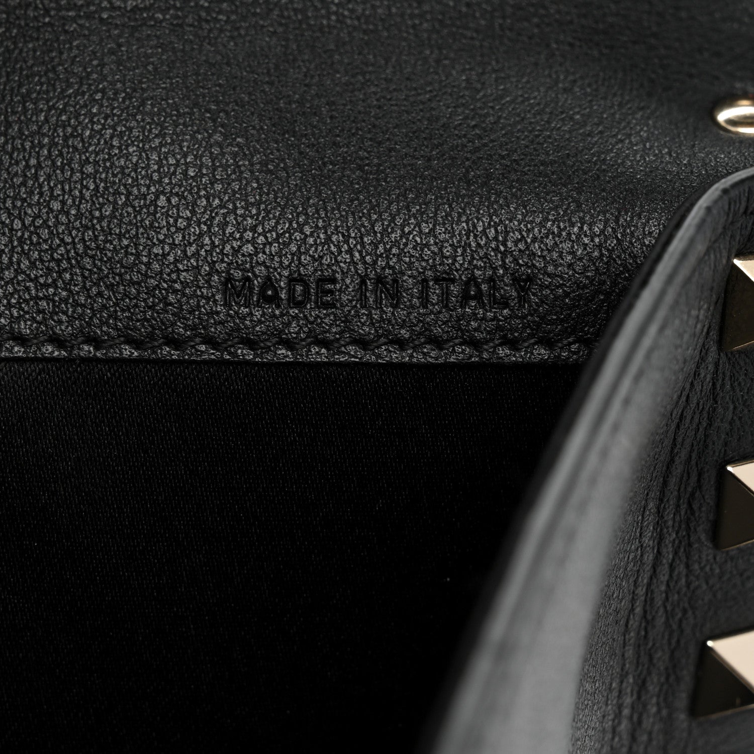 Valentino Garavani Vitello Large Rockstud Envelope Clutch Black 6 of 8