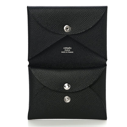 Hermes Epsom Calvi Duo Card Case Black 5 of 10