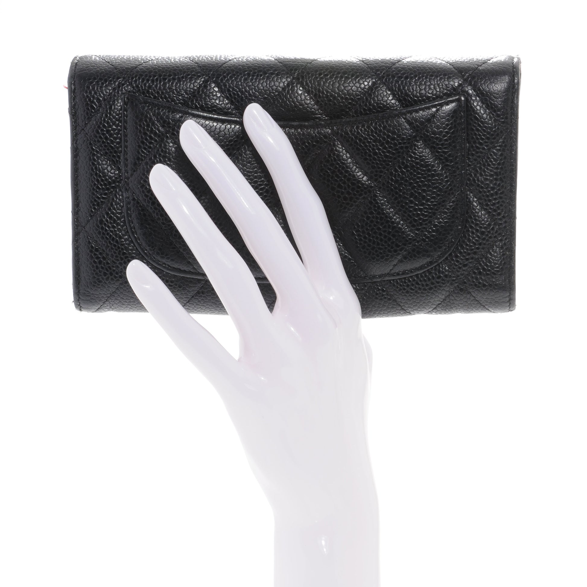 Chanel Caviar Quilted Long Flap Wallet Black 2 of 9