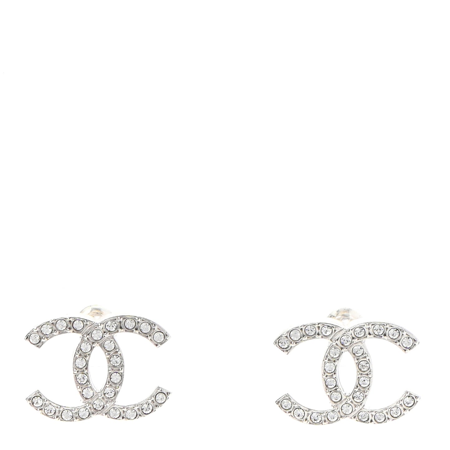 Crystal CC Earrings Silver