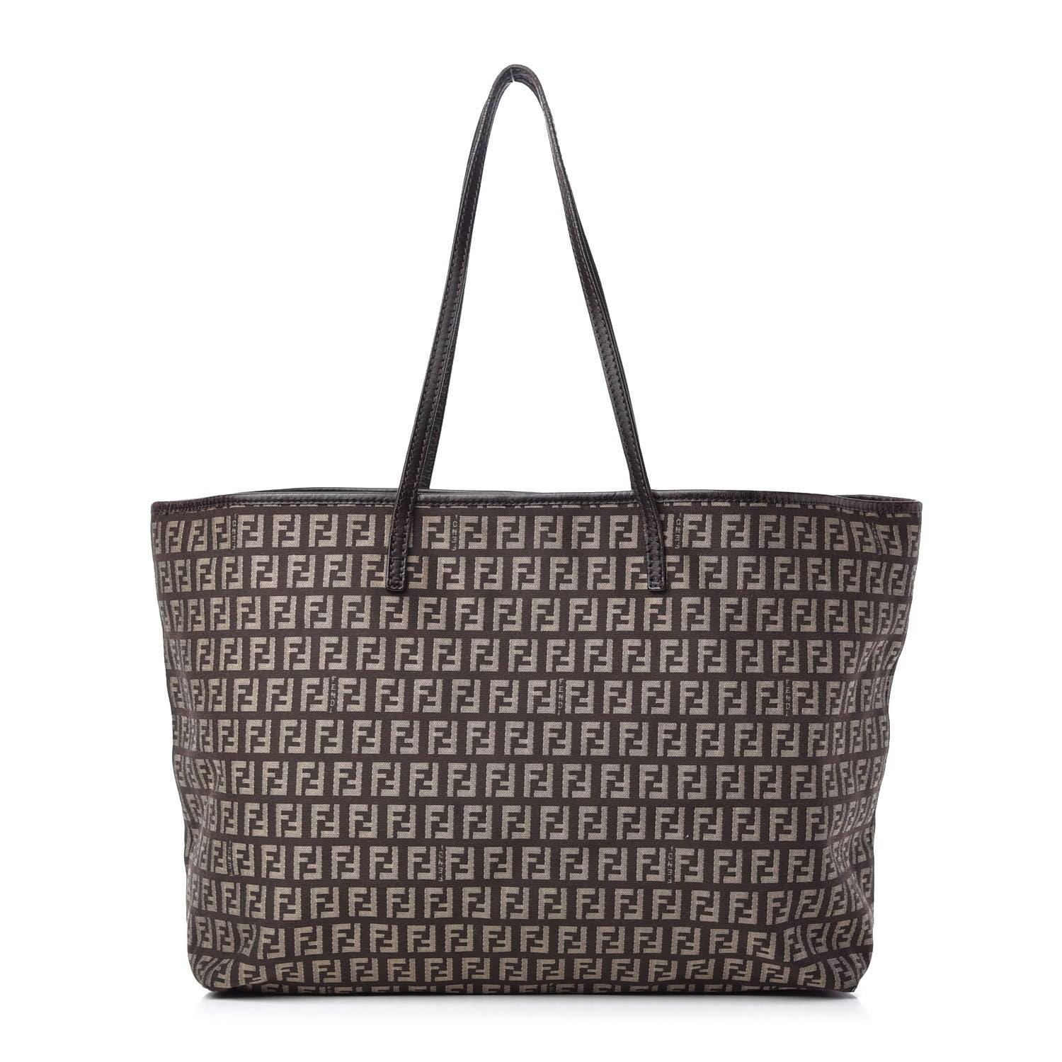 Fendi Zucchino Vitello Roll Tote Testa di Moro Beige 1 of 10